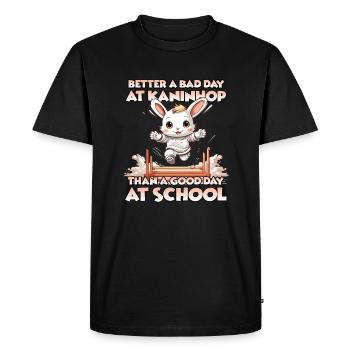 Jumping The Kaninhop Brand Kaninhop - Men's Premium Organic T-Shirt - black - Front - Nico (187cm)