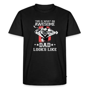 Funny father day outfit for dads and bonus dads - Men's Premium Organic T-Shirt - black - Front - Nico (187cm)