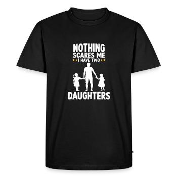 father 2 daughters cute father daughter - Men's Premium Organic T-Shirt - black - Front - Nico (187cm)