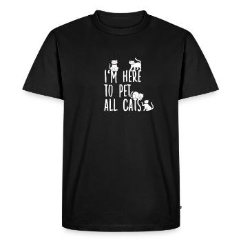 Propriétaire de chat motif chats fan propriétaire - T-shirt Premium bio Homme - noir - Devant - Nico (187cm)