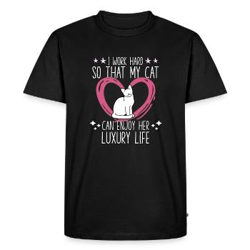 Chaton motif chats accessoires propriétaire de - T-shirt Premium bio Homme - noir - Devant - Nico (187cm)