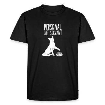 Personal cat servant funny cat owner - Men's Premium Organic T-Shirt - black - Front - Nico (187cm)