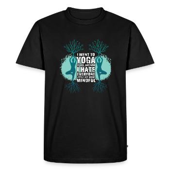 Anti Yoga Sarcastique Yoga Saying - T-shirt Premium bio Homme - noir - Devant - Nico (187cm)