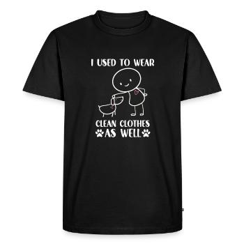Figure de bâton mignonne propriétaire de chien - T-shirt Premium bio Homme - noir - Devant - Nico (187cm)