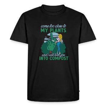 Drôle de jardinier qui dit jardinage jardinier de - T-shirt Premium bio Homme - noir - Devant - Nico (187cm)