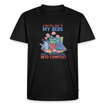 Je ferai de toi le jardinier du compost en disant - T-shirt Premium bio Homme - noir - Devant - Nico (187cm)