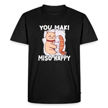 Funny Sushi Fan Sushi Lover Kawaii Nigiri - T-shirt Premium bio Homme - noir - Devant - Nico (187cm)