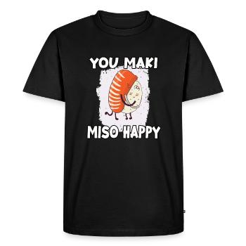 funny nori sushi japan ramen motive sushi - Men's Premium Organic T-Shirt - black - Front - Nico (187cm)