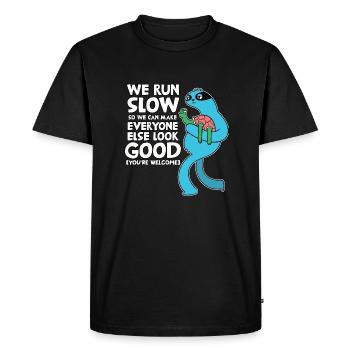 Funny Jogger Clothing Fitness Sport Runner - T-shirt Premium bio Homme - noir - Devant - Nico (187cm)