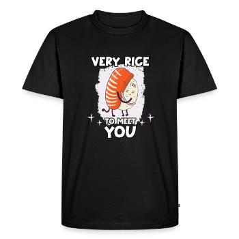 Funny Sushi Motif Nigiri Rice Cuisine japonaise - T-shirt Premium bio Homme - noir - Devant - Nico (187cm)