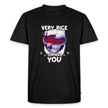 Cute sushi motif nigiri men and women - Men's Premium Organic T-Shirt - black - Front - Nico (187cm)