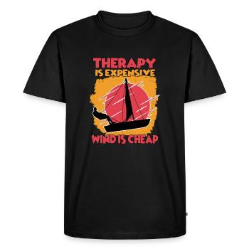 funny sailor hobby sailing boater motor boat - Men's Premium Organic T-Shirt - black - Front - Nico (187cm)
