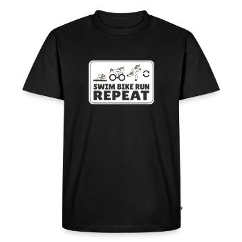 Drôle de sport d'endurance Jogging Fitness Jogging - T-shirt Premium bio Homme - noir - Devant - Nico (187cm)