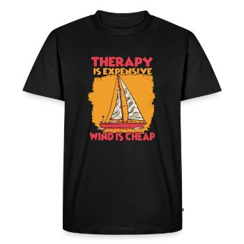 sail captain sail hobby yacht sailor - Men's Premium Organic T-Shirt - black - Front - Nico (187cm)
