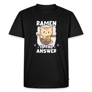 funny sushi fan sushi lover kawaii nigiri - Men's Premium Organic T-Shirt - black - Front - Nico (187cm)