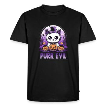 Décoration Halloween Chibi Chats Cadeau - T-shirt Premium bio Homme - noir - Devant - Nico (187cm)