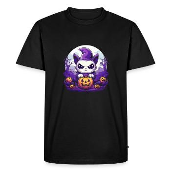 Halloween Costume de chat mignon Fête d'Halloween - T-shirt Premium bio Homme - noir - Devant - Nico (187cm)