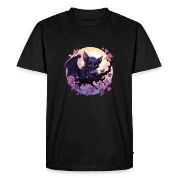 Halloween Chibi Gargouille Costume Chauve-souris - T-shirt Premium bio Homme - noir - Devant - Nico (187cm)