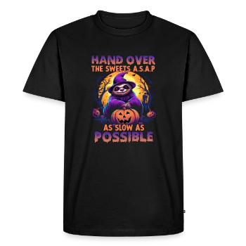 Costume mignon de paresseux d'Halloween | - T-shirt Premium bio Homme - noir - Devant - Nico (187cm)