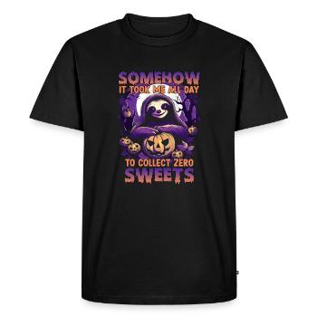Costume d'Halloween drôle de paresseux | - T-shirt Premium bio Homme - noir - Devant - Nico (187cm)