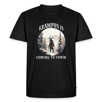 Krampus T | Krampus Costume | Scary Santa Claus - Men's Premium Organic T-Shirt - black - Front - Nico (187cm)