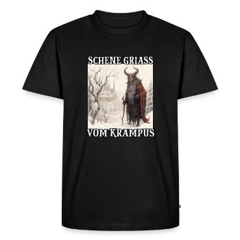 Krampus mask Krampus costume Kramperl Evil Santa - Men's Premium Organic T-Shirt - black - Front - Nico (187cm)