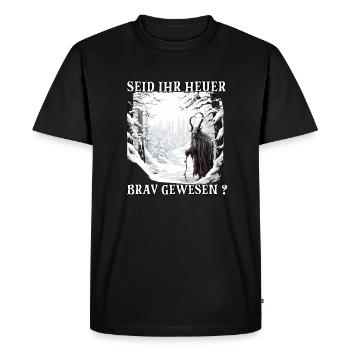 Krampus T | Krampus Costume | Demonic Santa Claus - Men's Premium Organic T-Shirt - black - Front - Nico (187cm)