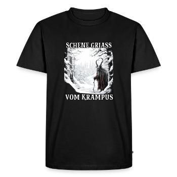 Krampus T | Costume de Krampus | Père Noël - T-shirt Premium bio Homme - noir - Devant - Nico (187cm)