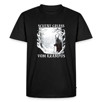 Masque de Krampus Costume de Kramperl Vilain Père - T-shirt Premium bio Homme - noir - Devant - Nico (187cm)