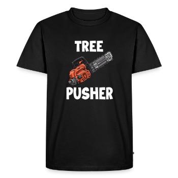 Tree pusher | Lumberjack T Forester | Funny - Men's Premium Organic T-Shirt - black - Front - Nico (187cm)