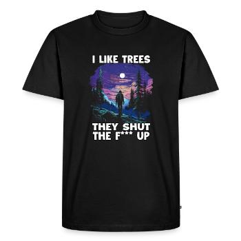 Hiking T for Hiking Fans & Nature Lovers - Men's Premium Organic T-Shirt - black - Front - Nico (187cm)