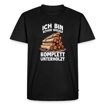 Bûcheron T Forestier et Charpentier T pour - T-shirt Premium bio Homme - noir - Devant - Nico (187cm)