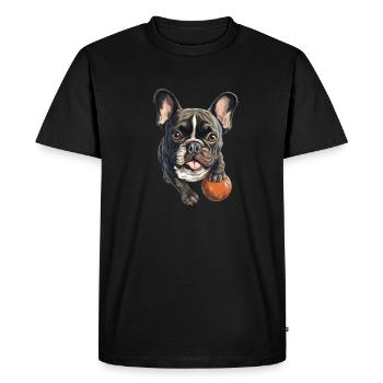 Adorable T de propriétaire de chien Bouledogue - T-shirt Premium bio Homme - noir - Devant - Nico (187cm)