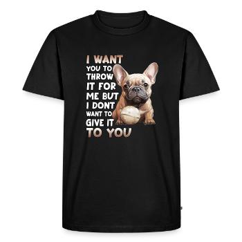 Frenchie Dog Lover Bouledogue français - T-shirt Premium bio Homme - noir - Devant - Nico (187cm)