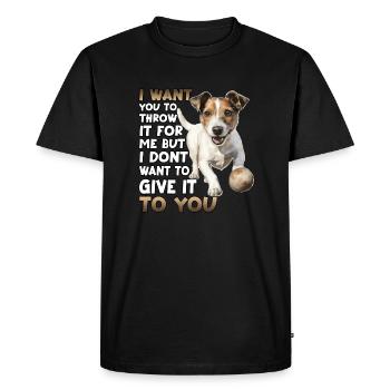 Cute Jack Russell Dog T for Dog Owners as Walkie - Men's Premium Organic T-Shirt - black - Front - Nico (187cm)
