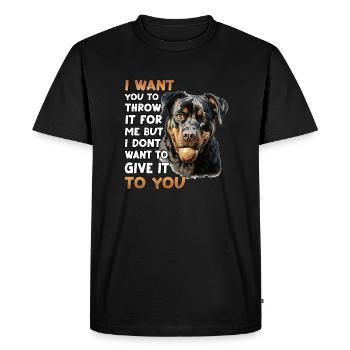 Porte-chien Rottweiler T pour les propriétaires - T-shirt Premium bio Homme - noir - Devant - Nico (187cm)