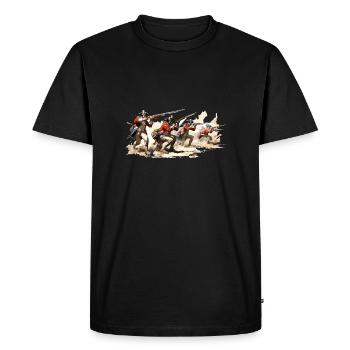 Tuniques rouges Infanterie de ligne du 18e siècle - T-shirt Premium bio Homme - noir - Devant - Nico (187cm)