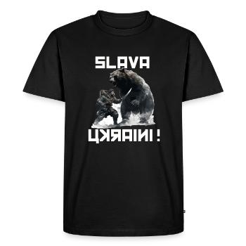 Ukraine T Support Ukraine Soldiers Ukraine - Men's Premium Organic T-Shirt - black - Front - Nico (187cm)