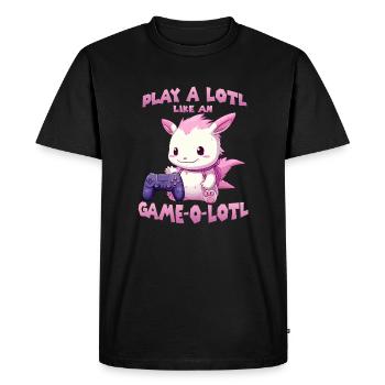Cute Gamer T | Axolotl Gamer Outfit | Otaku Anime - Men's Premium Organic T-Shirt - black - Front - Nico (187cm)