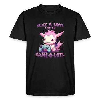 Gamer Axolotl mignon anime Axolotl T pour gaming - T-shirt Premium bio Homme - noir - Devant - Nico (187cm)