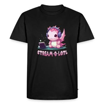 Kawaii Axolotl Anime T pour les joueurs et les - T-shirt Premium bio Homme - noir - Devant - Nico (187cm)