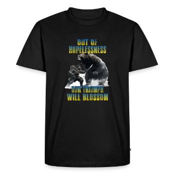 Ukraine T Support Ukraine soldiers - Men's Premium Organic T-Shirt - black - Front - Nico (187cm)