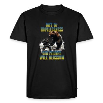 Slava Ukraini Soldats T Soutien à l'Ukraine - T-shirt Premium bio Homme - noir - Devant - Nico (187cm)