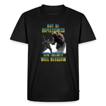 Ukraine T Ukraine drapeau soutien lutte Ukraine - T-shirt Premium bio Homme - noir - Devant - Nico (187cm)
