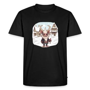 Kawaii Krampus Perchten mask Kawaii Krampus - Men's Premium Organic T-Shirt - black - Front - Nico (187cm)