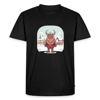 Krampus T | Costume Krampus | Père Noël Kawaii - T-shirt Premium bio Homme - noir - Devant - Nico (187cm)