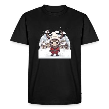 Krampus T Père Noël démoniaque Krampus kawaii - T-shirt Premium bio Homme - noir - Devant - Nico (187cm)