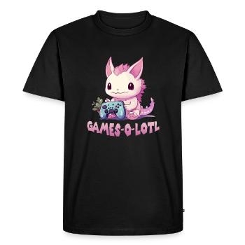Axolotl Gamer T Kawaii Stuff Axolotl Otaku Axolotl - T-shirt Premium bio Homme - noir - Devant - Nico (187cm)
