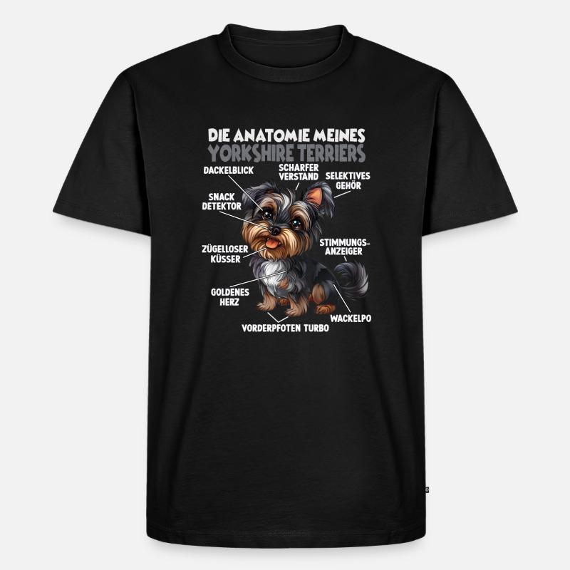Yorkshire Terrier Hundehalter T Terrier Anatomie - Männer Premium Bio T-Shirt - Schwarz