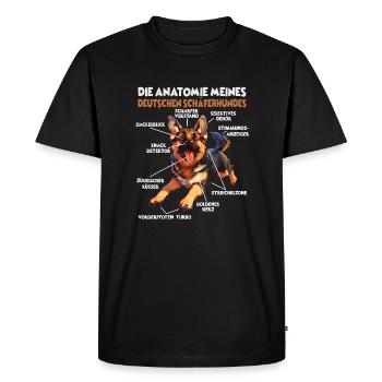 Berger allemand chien propriétaire T anatomie promenade - T-shirt Premium bio Homme - noir - Devant - Nico (187cm)